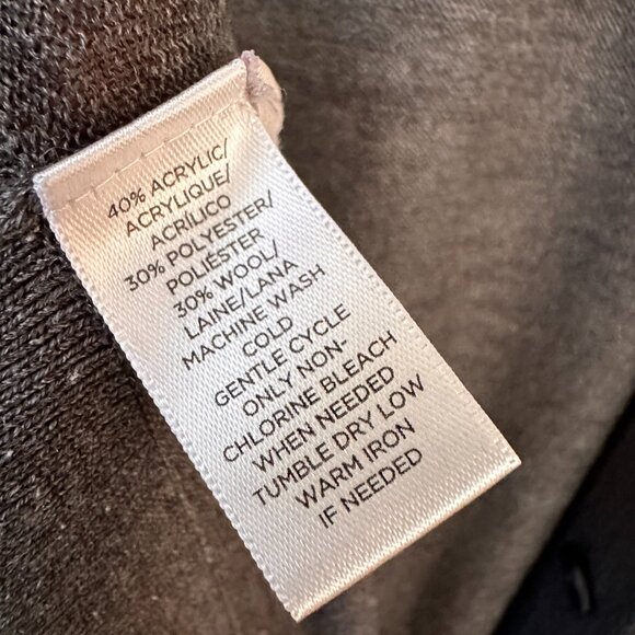 LOFT Charcoal Gray V-Neck Pocket Cardigan - Size M - Picture 4 of 5